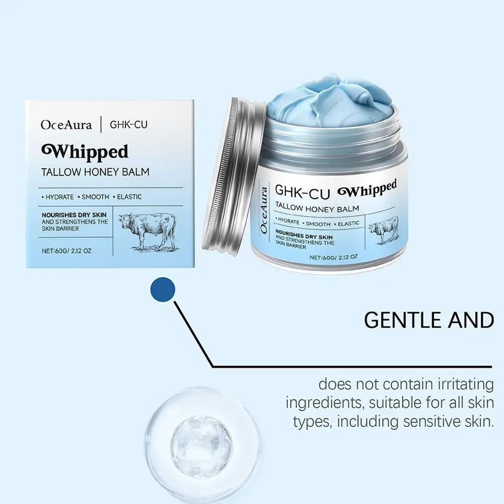 GHK-Cu Blue Tallow Honey Balm Cream, Deep Skin Repair & Barrier Protection, Perfect for Dry, Sensitive & Aging Skin Care