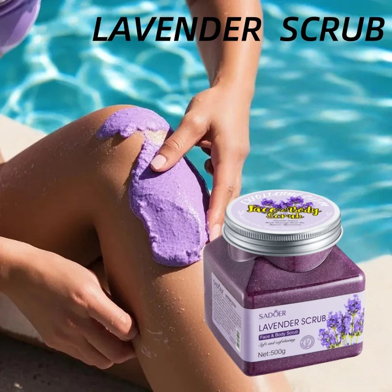 Lavender Exfoliating Body Scrub 500g - Natural Skin Polish for Glow Scrubs Treatments Tidesmit