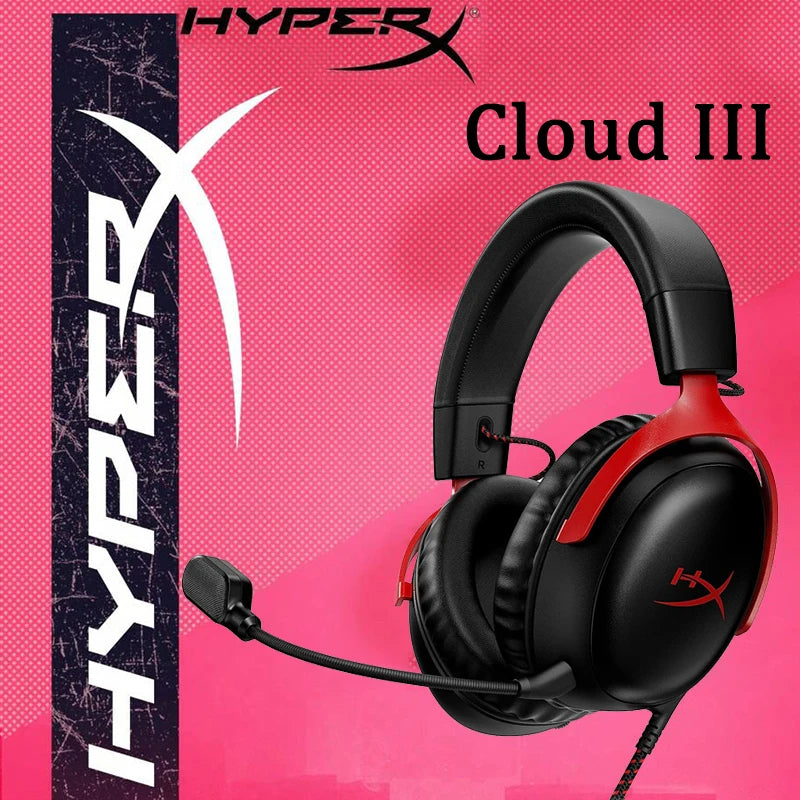 HyperX Cloud III Wired Gaming Headset - DTS Audio Black-Red Tidesmit