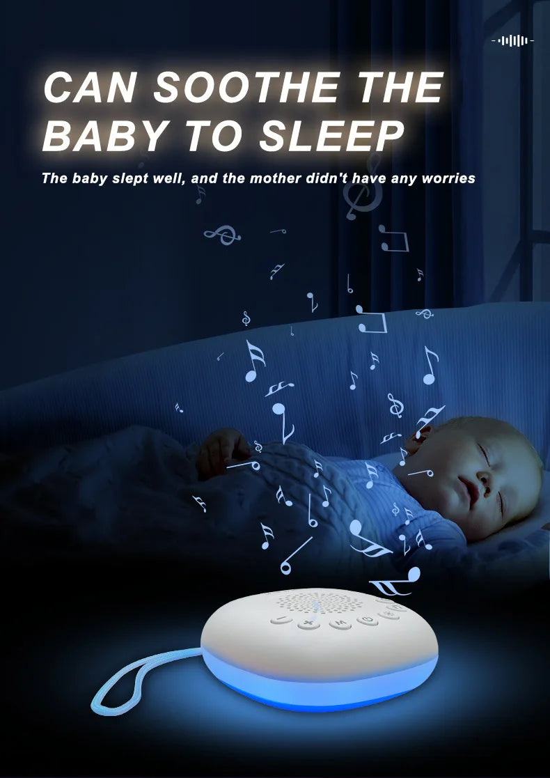 6/10/20Songs White Noise Sound Machine Portable Baby SleepMachine Soothing Sounds Volume Adjustable Builtin Rechargeable Battery