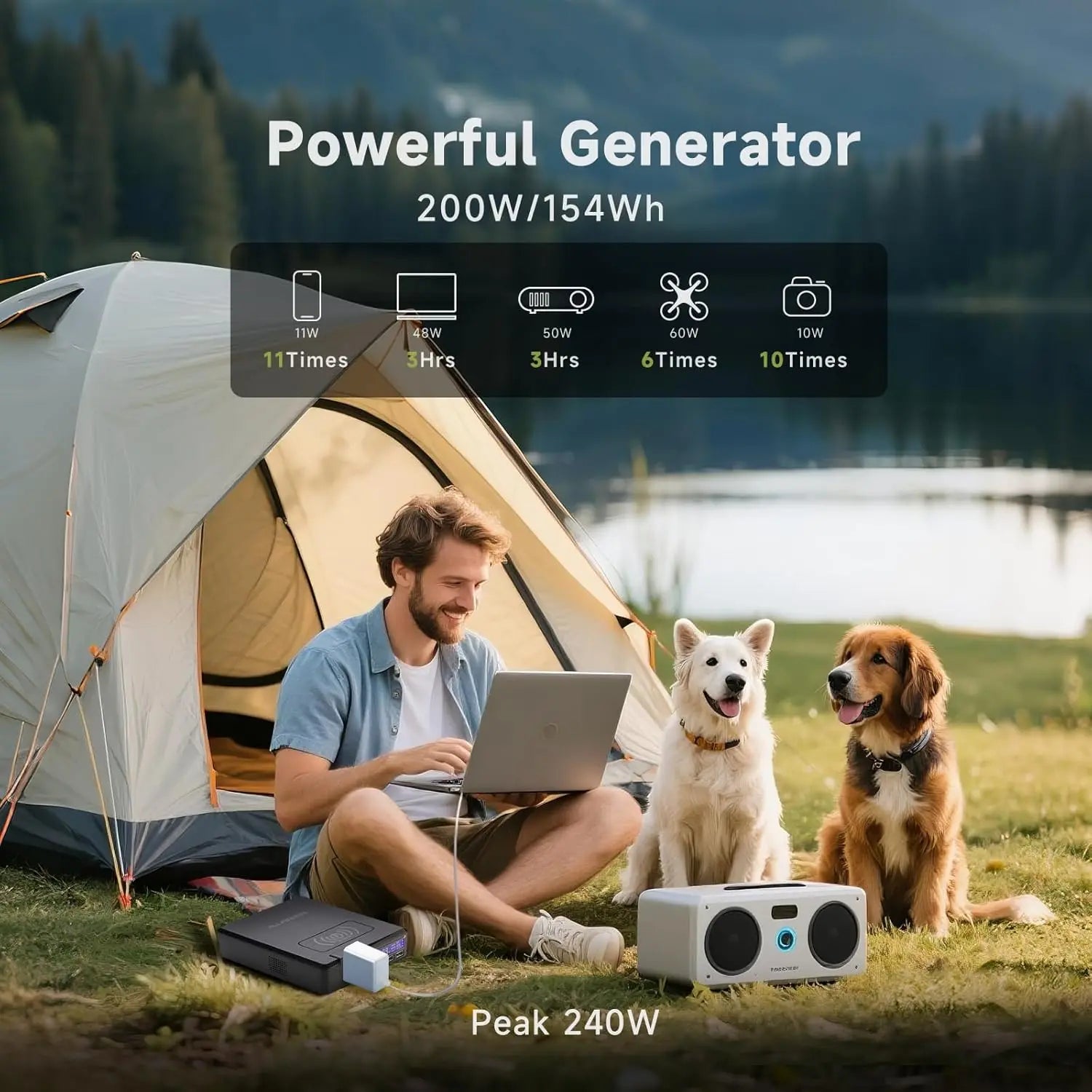 Portable Power Station 154Wh with Fast Charging PD Power Delivery Tidesmit