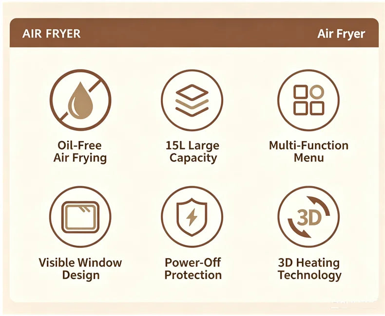 15L Visible Air Fryer Oven Retro Pink Multifunctional Toaster Oven Oil-Free Baking Mini Electric Oven 15.85QT Countertop Oven