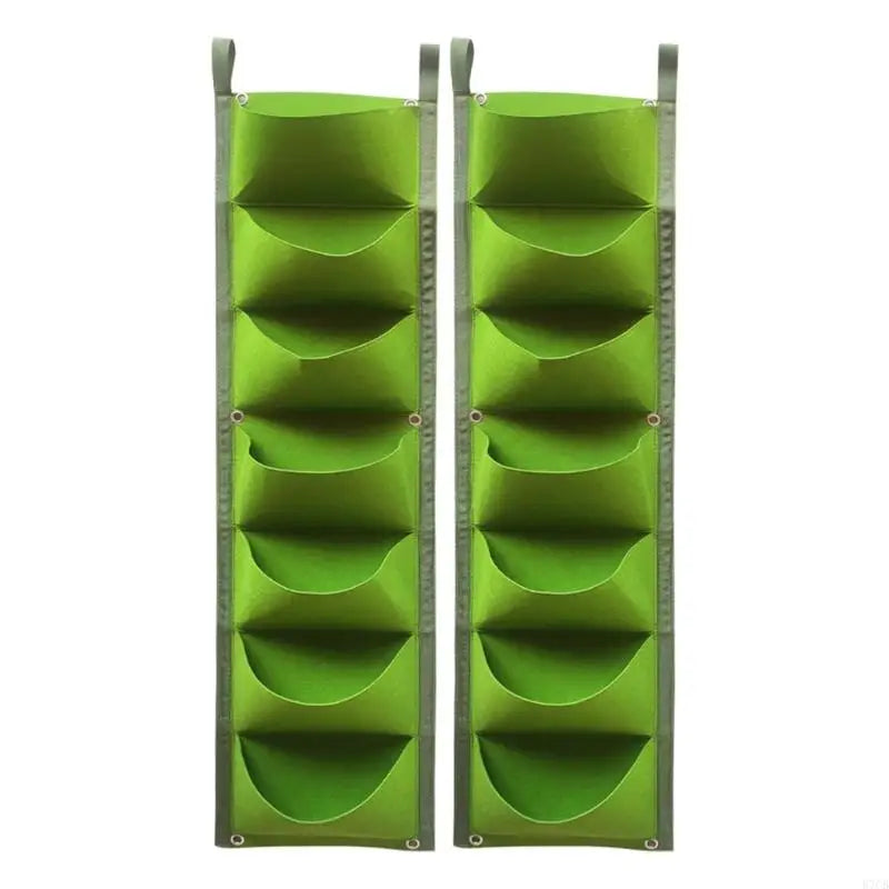 2Pack Breathable Nonwoven Wall Planter 7 Pocket Vertical Grow Bag For Garden E7CB
