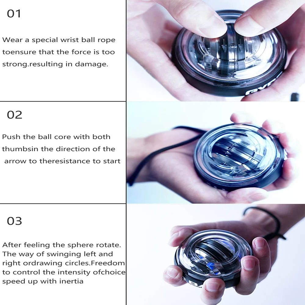 Wrist Strengthener Ball - Self-Starting Grip Trainer for Muscle Relief Back Massage Instrument Tidesmit