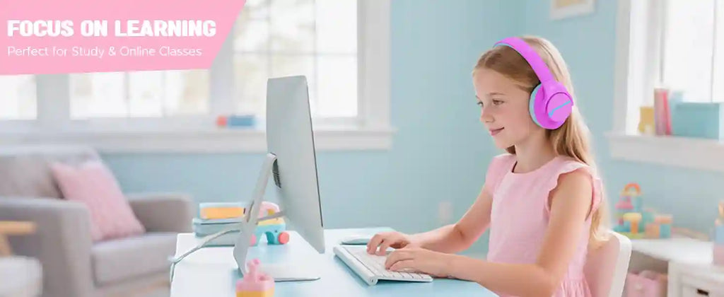 Kids Wireless Headphones with Active Noise Cancellation - Safe Audio Tidesmit