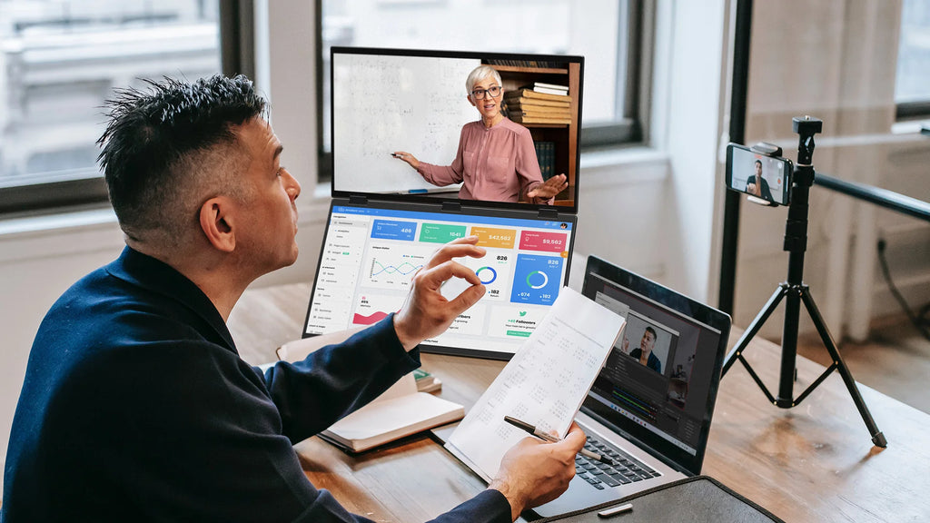 UPERFECT Delta Max Touch 18.5" 100Hz Stacked Monitor Laptop Touchscreen Folding Dual Mobile Computer Display W/ USB C Mini HDMI