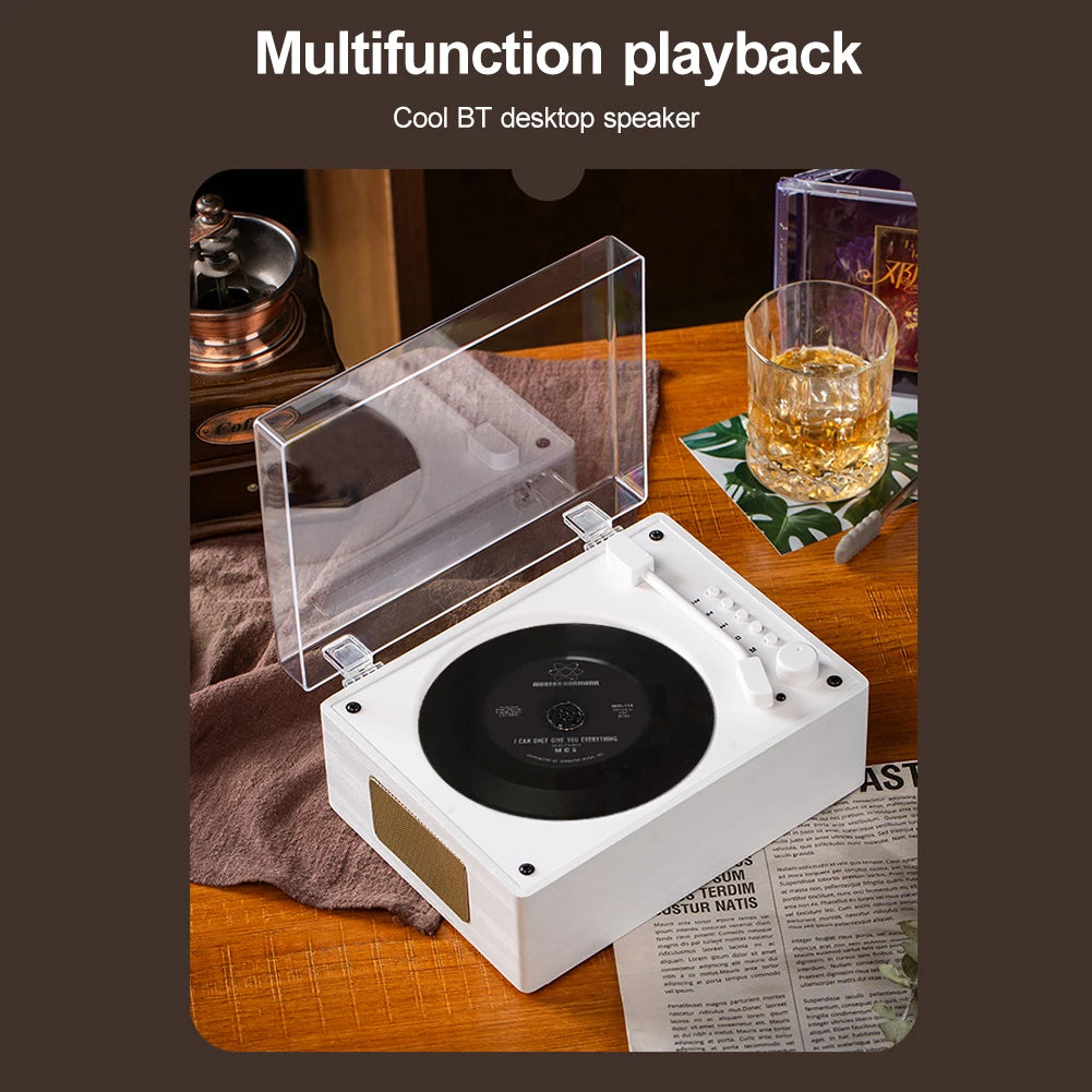 Portable Retro CD Player - Bluetooth Speaker with Woodgrain Finish Tidesmit