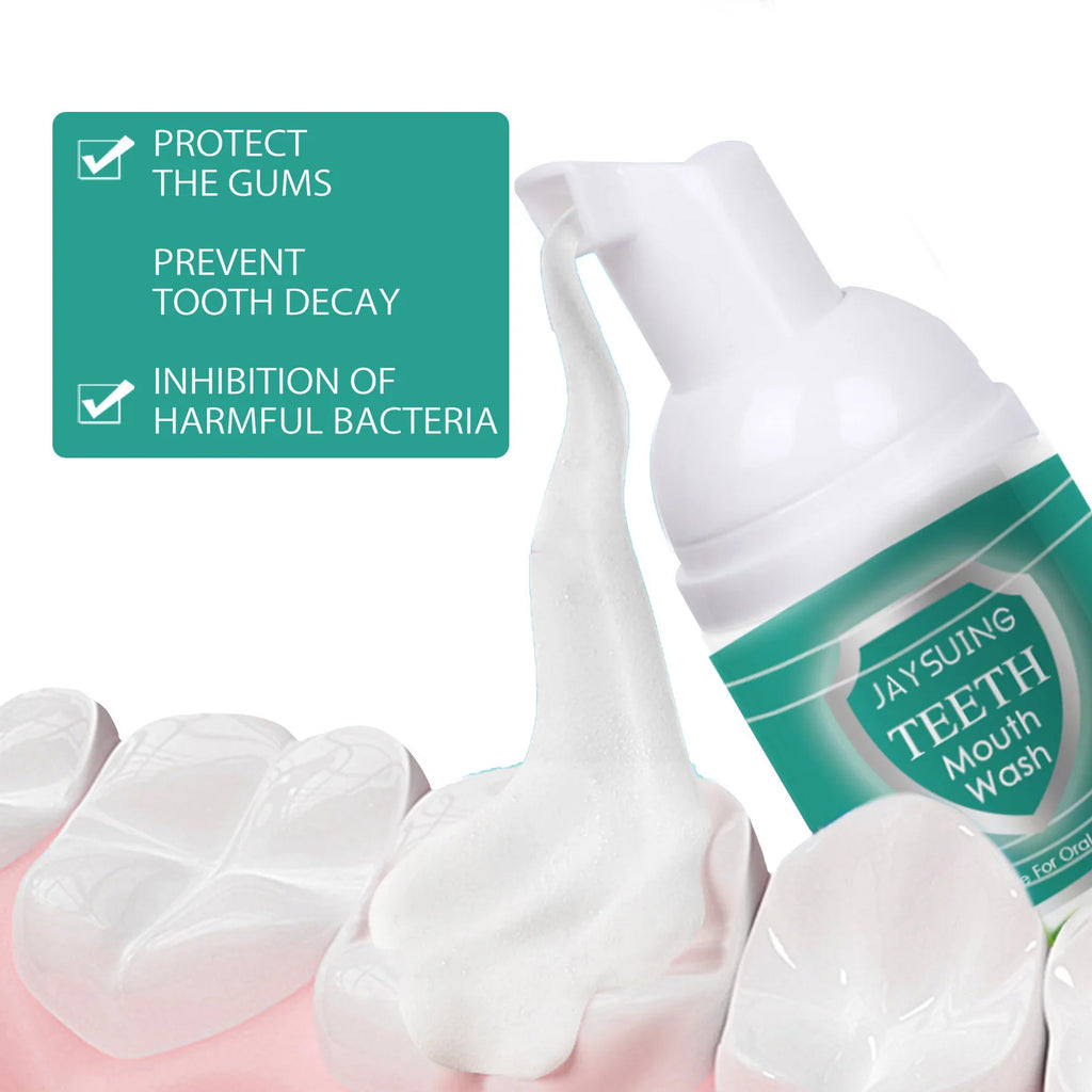 Tidesmit teeth whitening mousse for plaque removal, stain brightening, and refreshing oral hygiene foam.