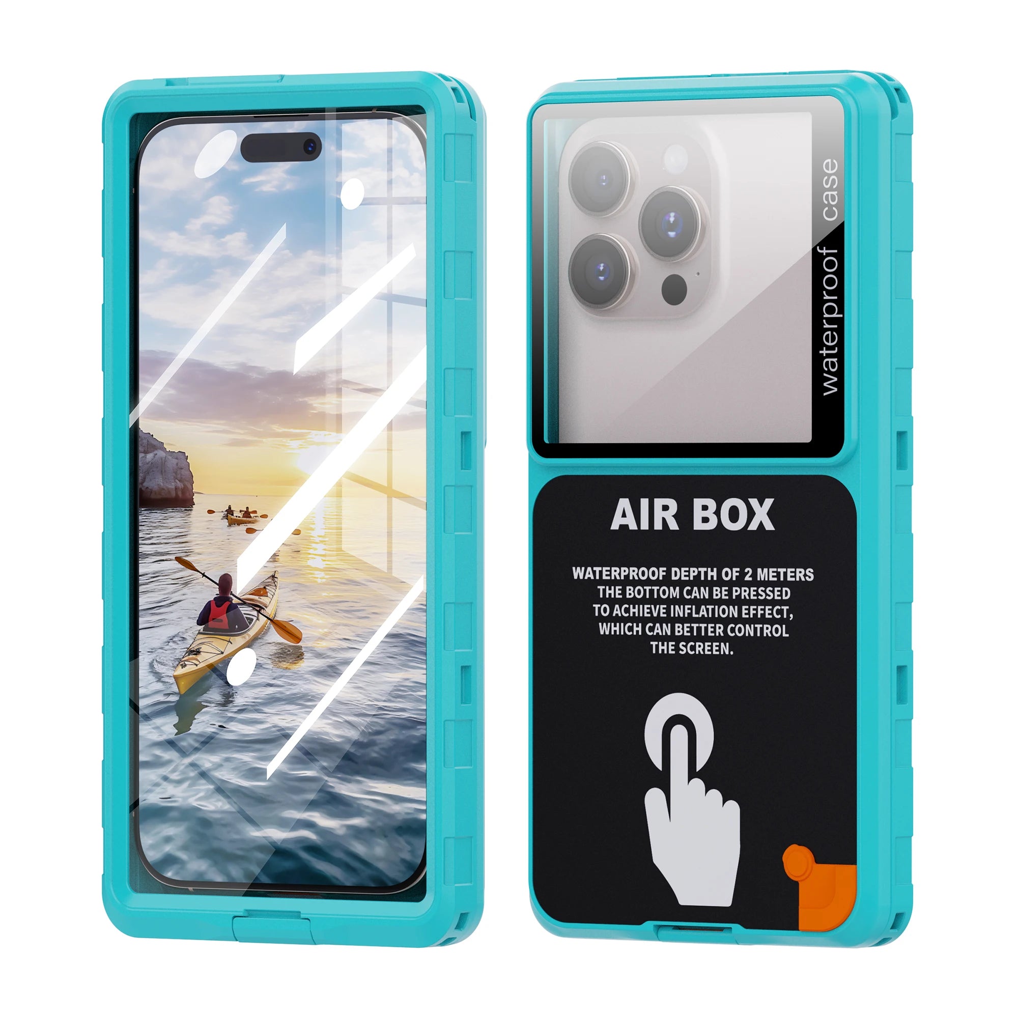 Waterproof Phone Case for 6.9 Inch Devices - IP68 Certified Shockproof Emerald Green for phone series(6.9") Tidesmit