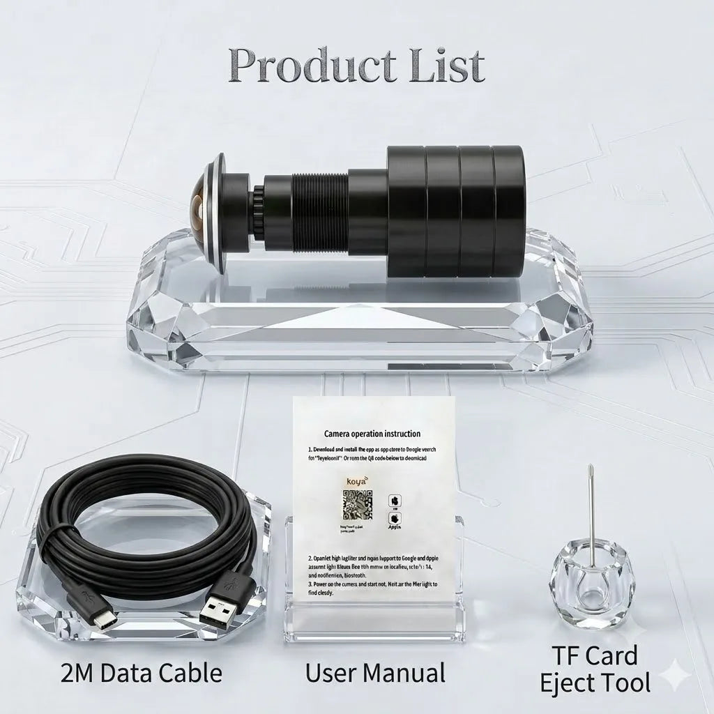 3MP 2K HD 180° Video Doorbell Peephole Camera, Two-Way Audio, Motion Detect, Tuya SmartLife, 2.4G/5G Dual WiFi, EU/US/UK/AU Plug