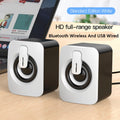 Stereo PC Soundbar - Wireless Audio Speaker for Laptop & Desktop Style B White BT Tidesmit