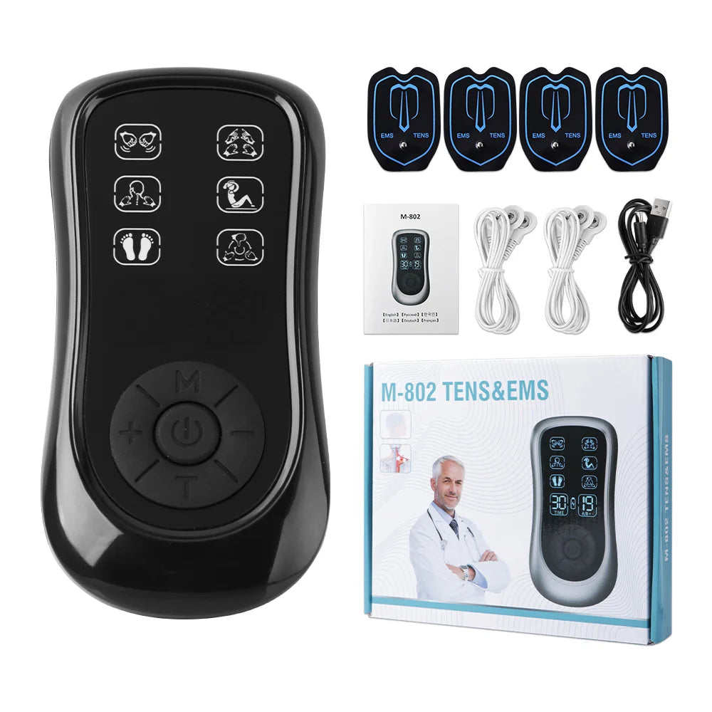 Tidesmit Electric EMS Muscle Stimulator - Rechargeable Deep Tissue Massager Massage Chairs Black Tidesmit