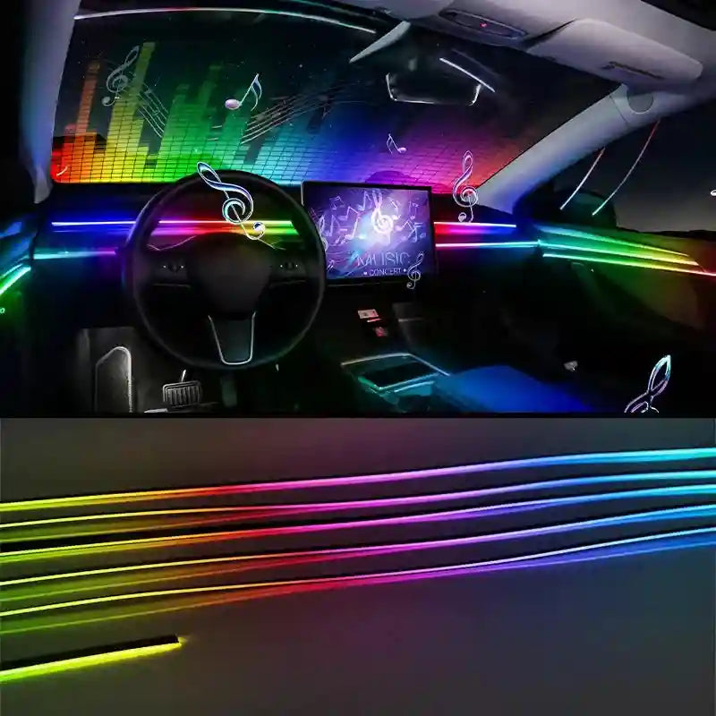 LED Car Ambient Lights: 10-in-1 RGB Bluetooth App-Controlled Interior Kit Tidesmit
