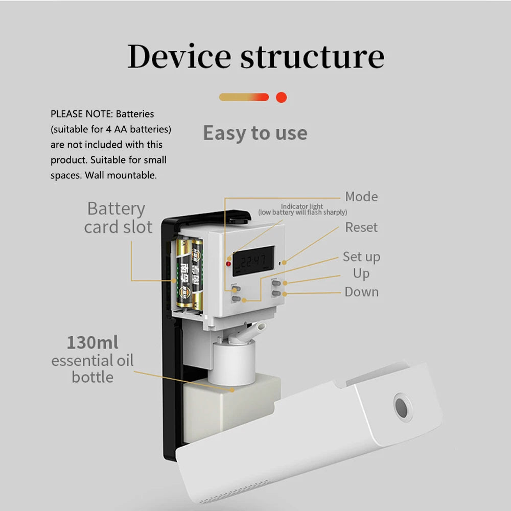 Waterless Essential Oil Fragrance Diffuser For Elevator Toilet Hotel Wall-mounted Automatic Aromatherapy Diffuser Aroma Diffuser