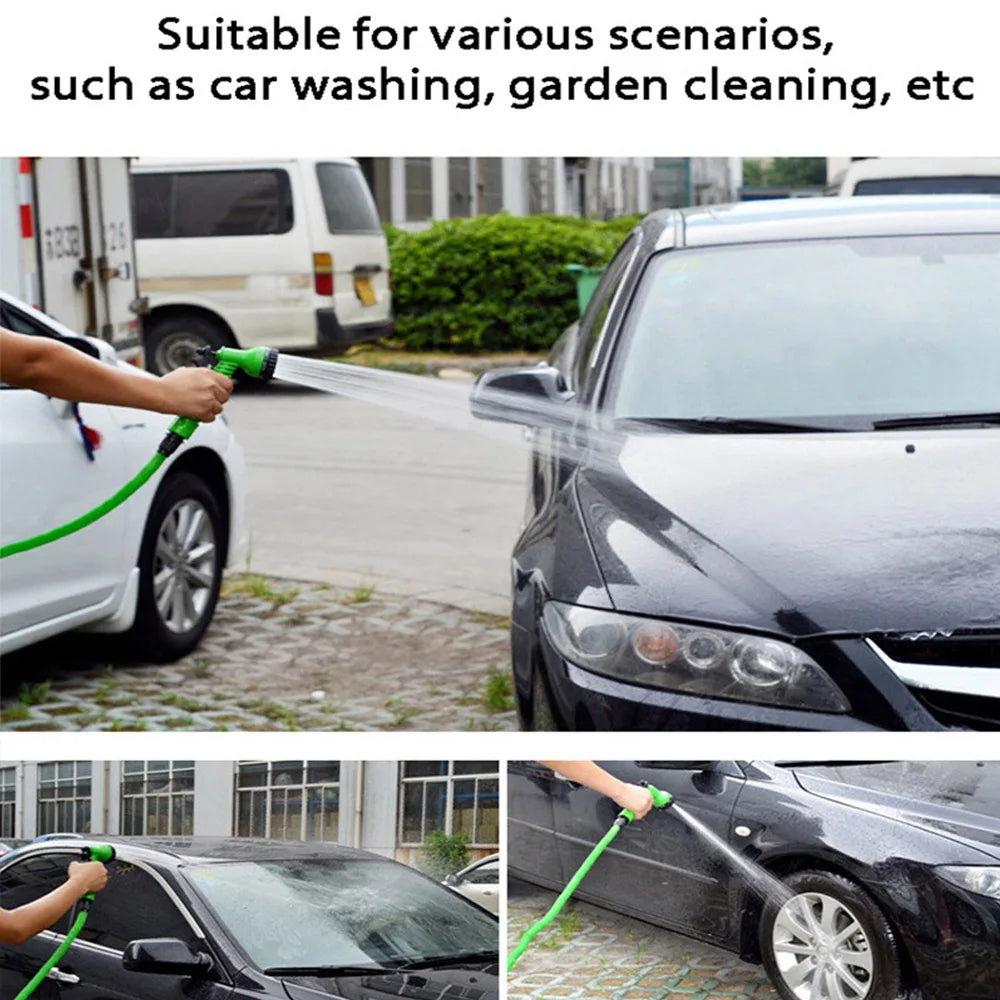 25FT-100FT Telescopic Expandable Garden Hose Kit High Pressure Spray Gun 7 Nozzle Pattern for Car Washing Yard Watering Cleaning