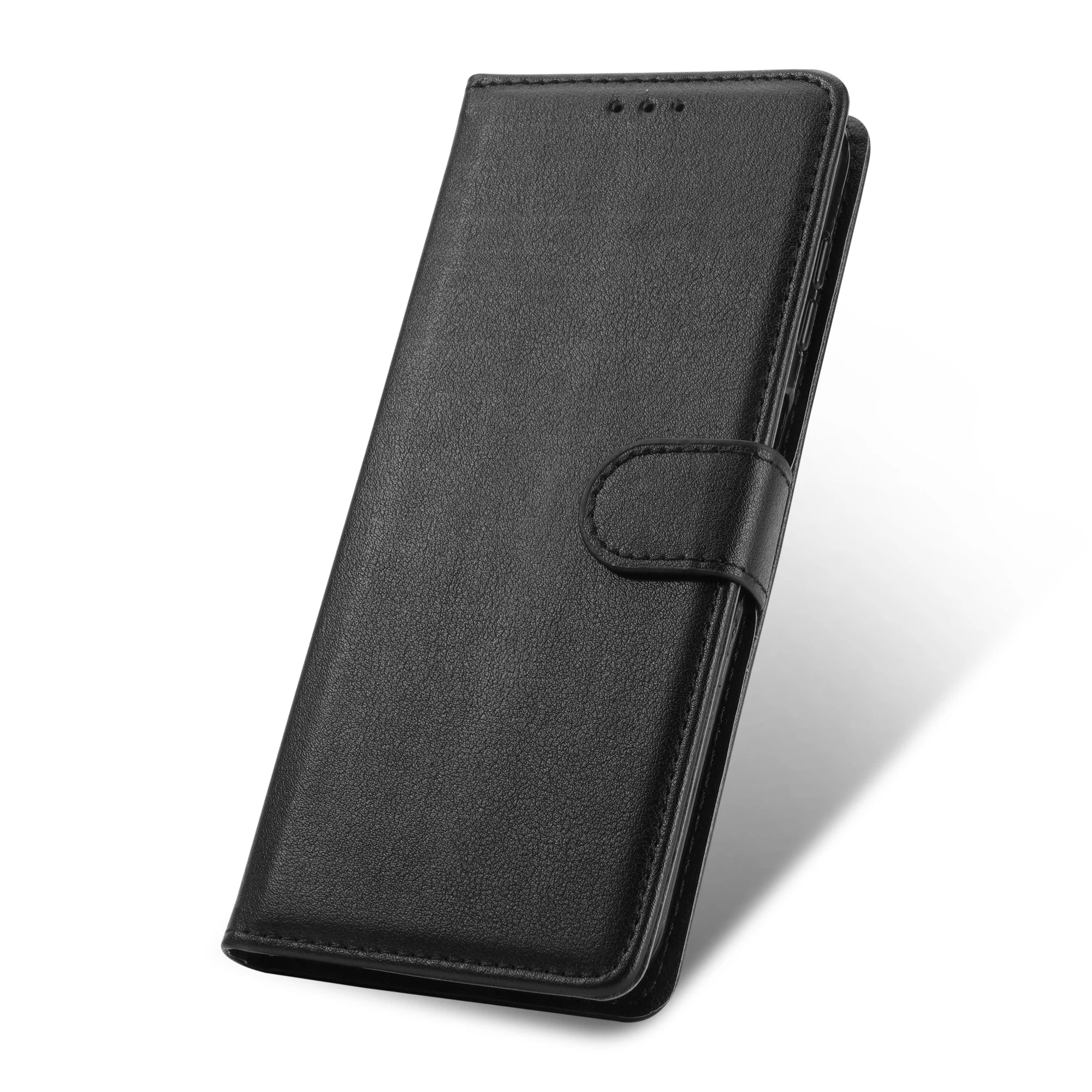 Flip Wallet Case for Xiaomi Redmi and Poco with Wrist Strap black Case & Strap Tidesmit