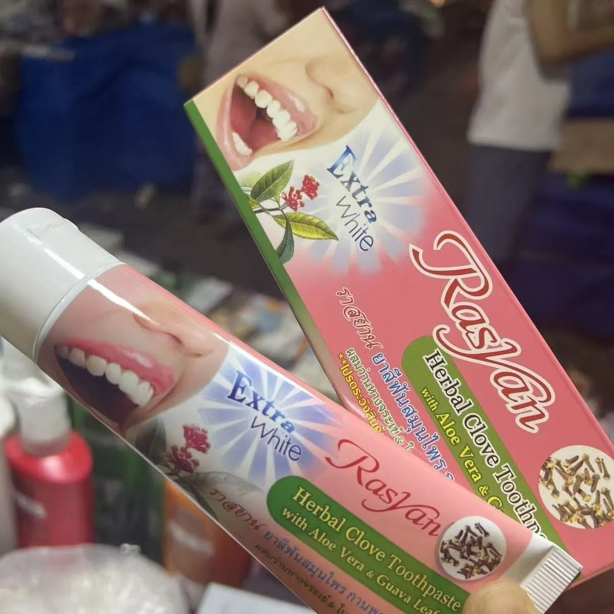Tidesmit Rasyan herbal teeth whitening toothpaste with clove extract for tartar removal and fresh breath