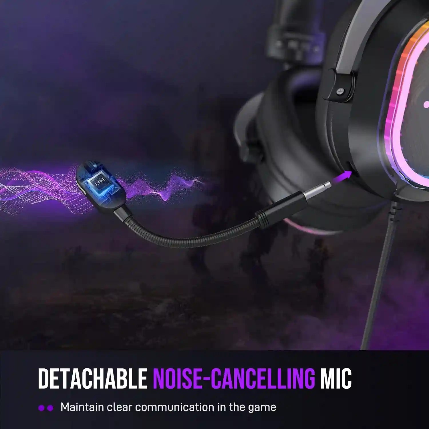 RGB Gaming Headset with 7.1 Surround Sound and Detachable Microphone (H13) Tidesmit