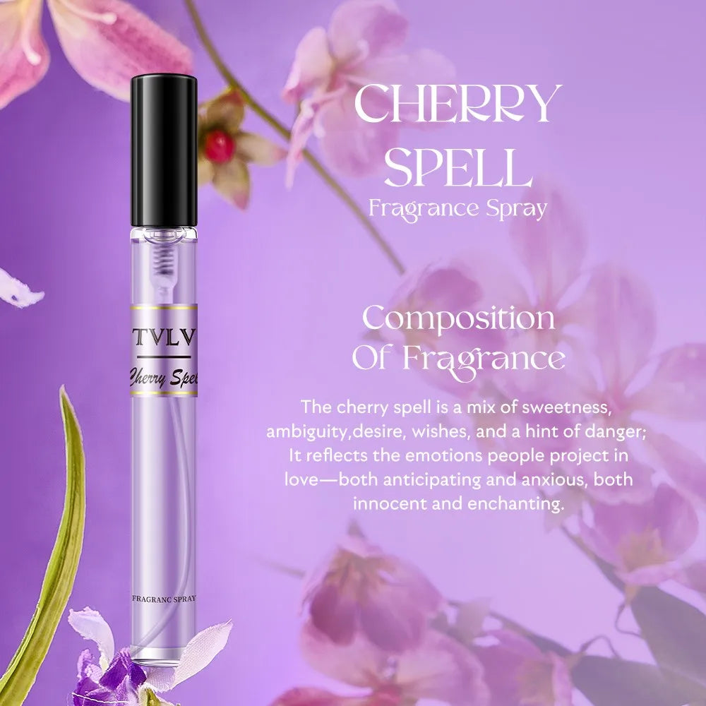TVLV Cherry Spell women’s floral fruity vanilla fragrance spray, luxury slim travel vial, long-lasting Valentine's gift.