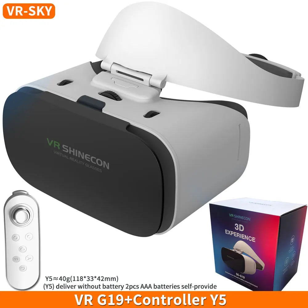 VR Headset for Smartphone 3D Experience - Adjustable G19 Model G19 with Y5 white CN Tidesmit
