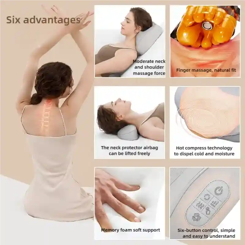 Electric Massager with Heat | Deep Tissue Neck and Back Cushion Massage Cushion Tidesmit