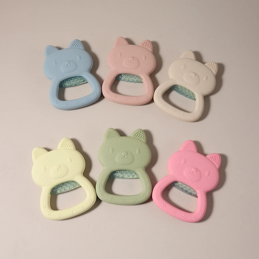 Cartoon Baby Silicone Bear Teether Food Grade Safe Teether Cute Ease Teeth Pain Toy Teething Gift Oral Care