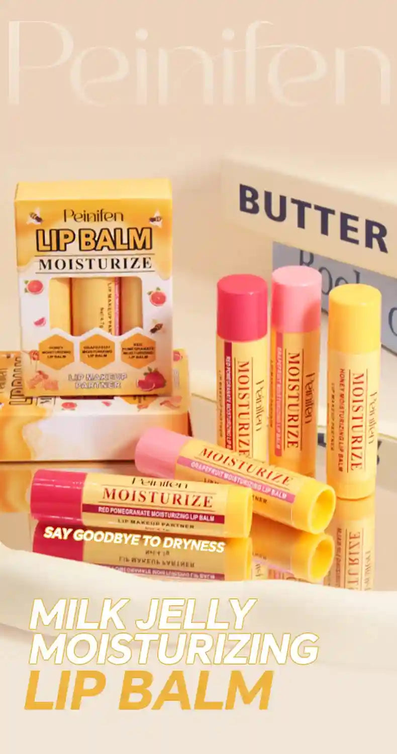 Natural Lip Balm Set: Moisturizing Plant-Based Lip Treatment - 3 Pack Lip Care Tidesmit