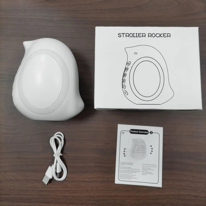 Portable Outdoor Baby Stroller Rocker with White Noise Wireless Bluetooth Sleep Aid Vibrating Soothing Music Night Light