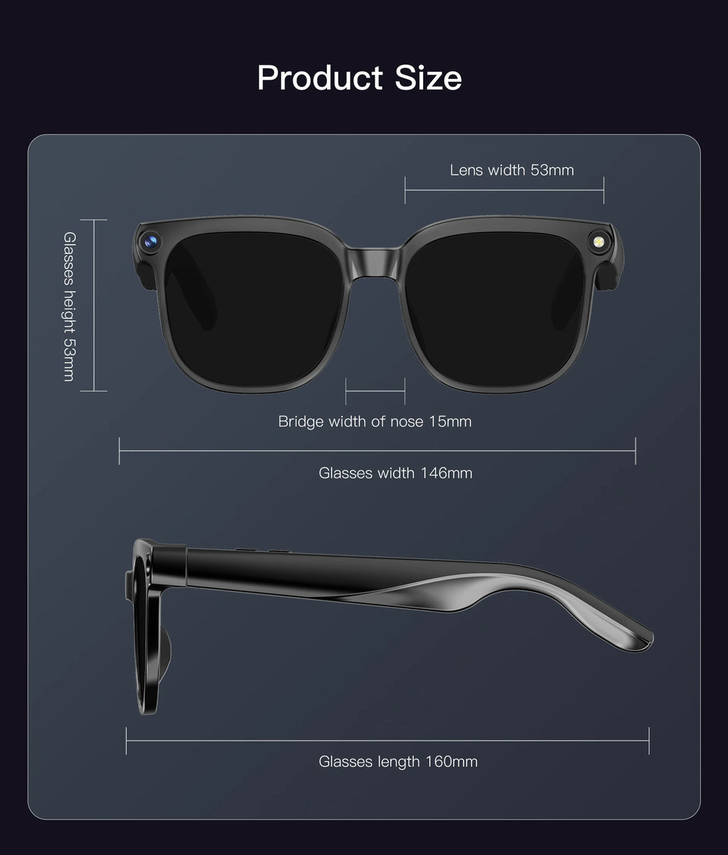 2026 4K 8MP Smart Glasses Men HD Camera 150+Language Translation ChatGPT WIFI Video Recording Bluetooth CallAudio Glasses Women