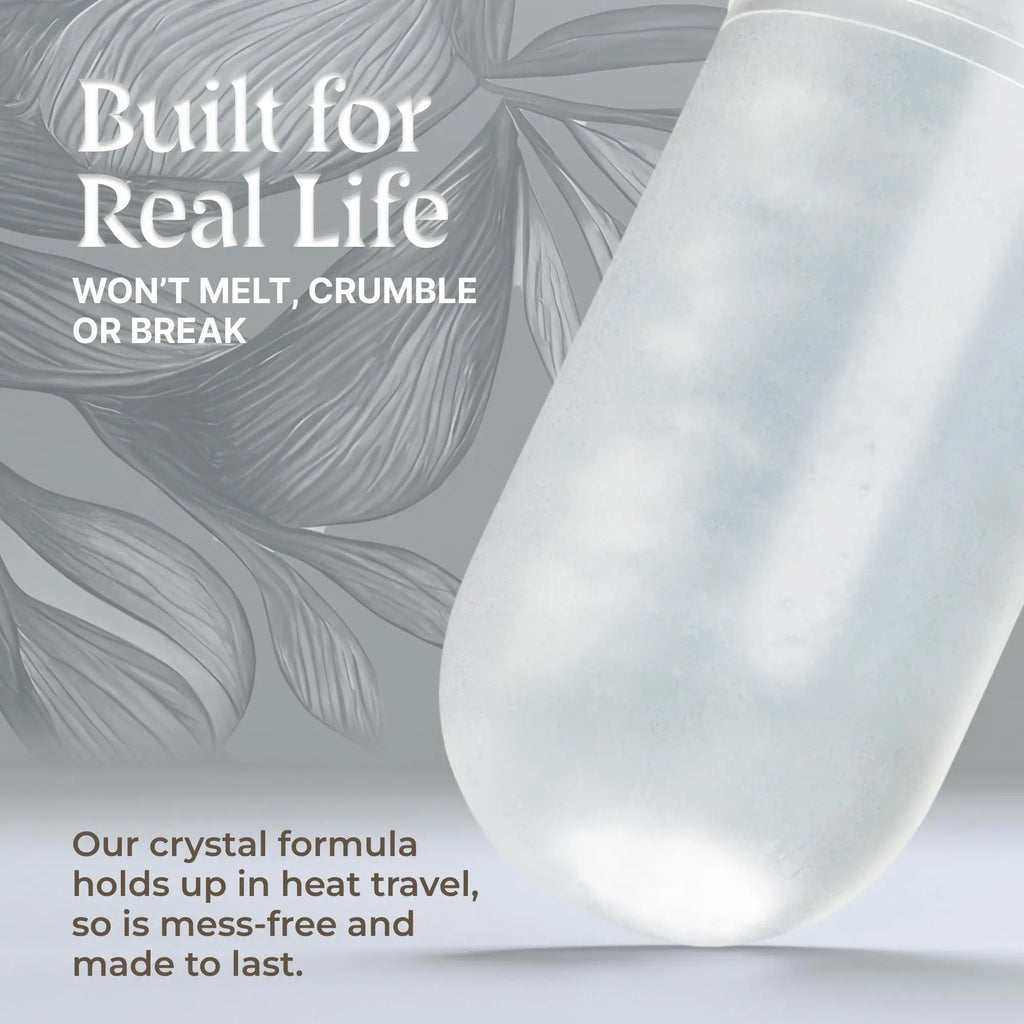 Tidesmit Natural Crystal Potassium Alum Deodorant Stick, vegan aluminum-free solid for 24H odor protection.