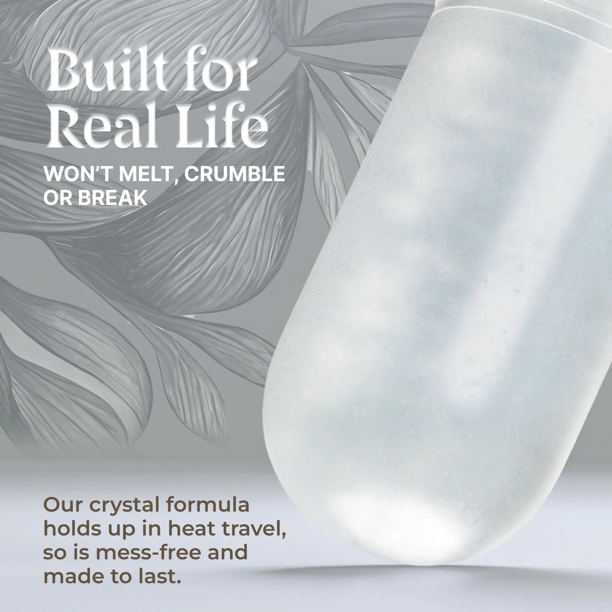 Tidesmit Natural Crystal Potassium Alum Deodorant Stick, vegan aluminum-free solid for 24H odor protection.