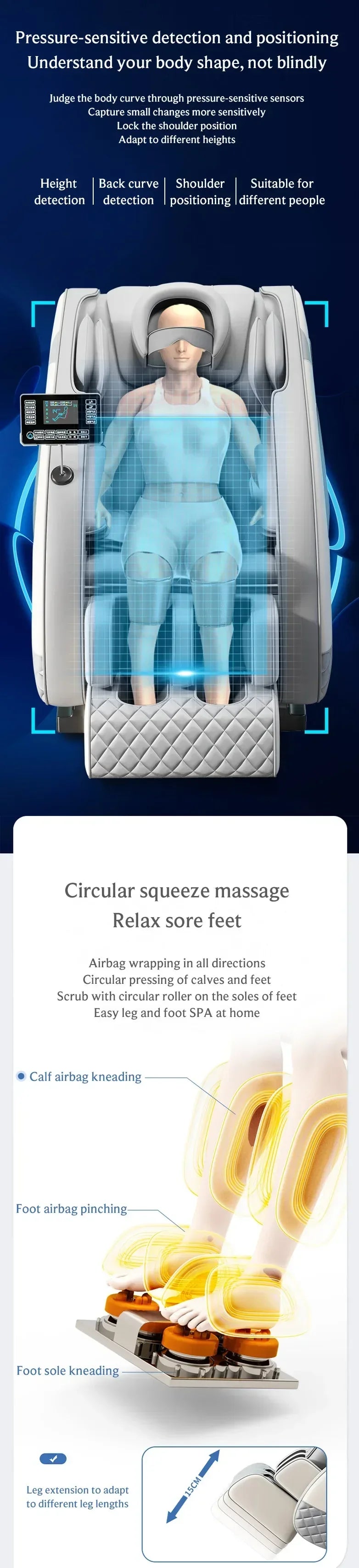 4D Full Body Massage Chair with Zero Gravity Shiatsu - Tidesmit Massage Chairs Tidesmit
