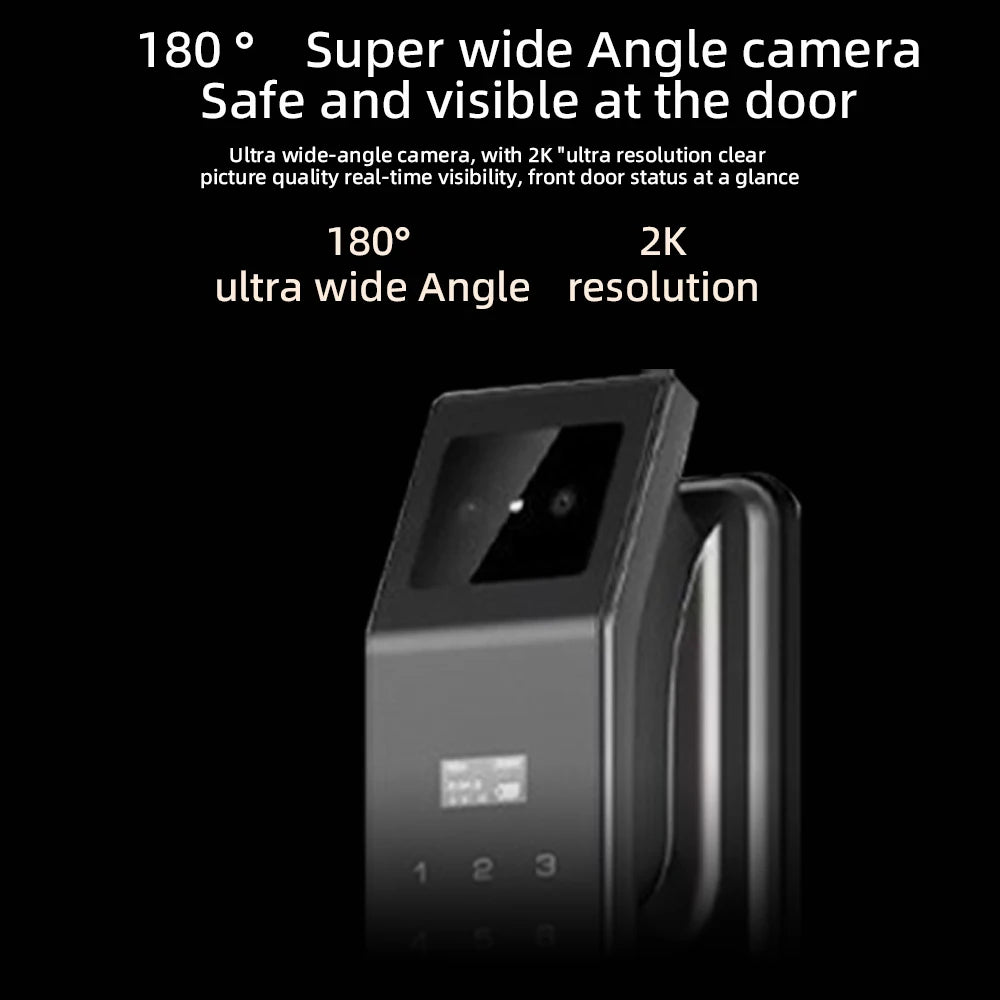 RAYKUBE DF14 Tuya WiFi 3D Face Recognition Digital Fingerprint Lock With Two-way Audio WiFi Camera Video Call APP Remote Unlock