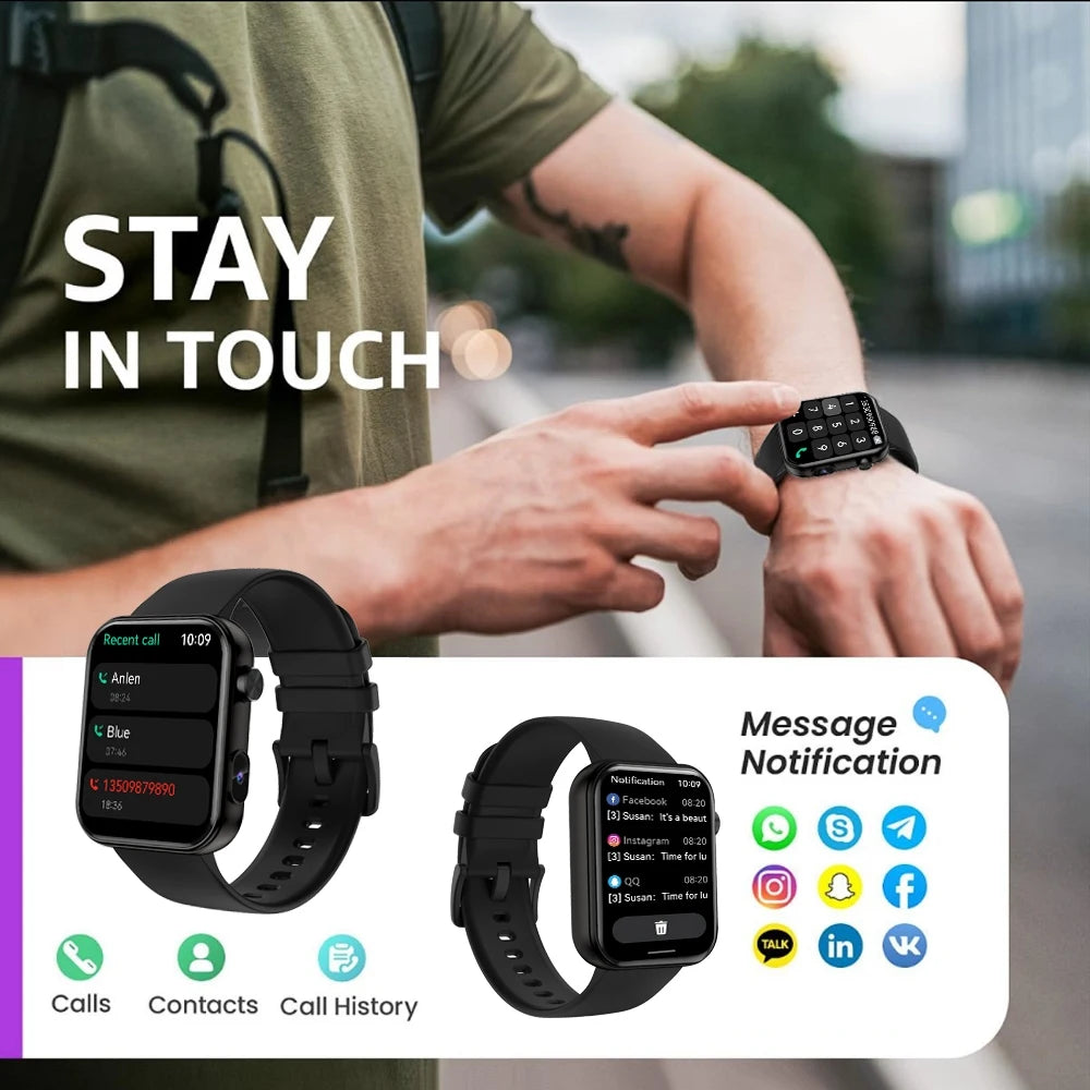 New Smart Watch Women Men Camera Take Photo Record Video Heart rate Sports Fitness Waterproof Bluetooth Call For Android iPhone