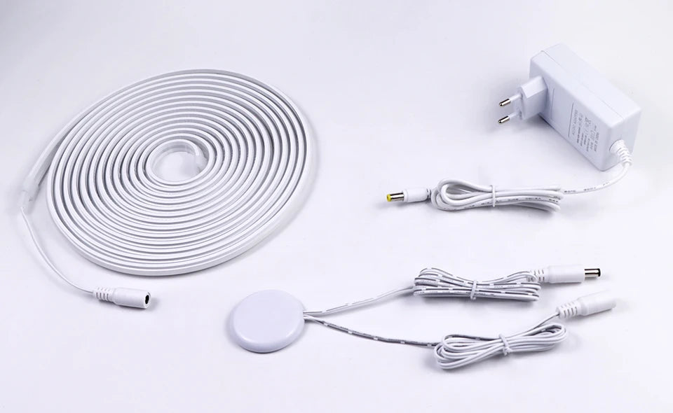 24V COB LED Neon Light Strip No Dark Spot Waterproof  Flexible Silicone Rope Light With Touch Dimmer Switch For Home Wall Decor