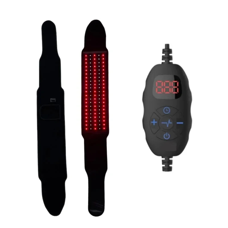 Red ＆Infrared LED Light Therapy Belt 850nm 660nm Back Pain Relief Wrap Burn Fat Wrap Slimming Machine Waist Heat Pad Full Body