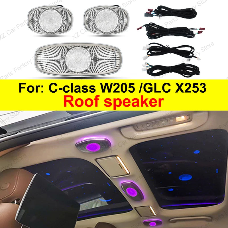 Mercedes Benz W205 X253 64-Color LED Ambient Lighting Kit Roof Speaker Tidesmit