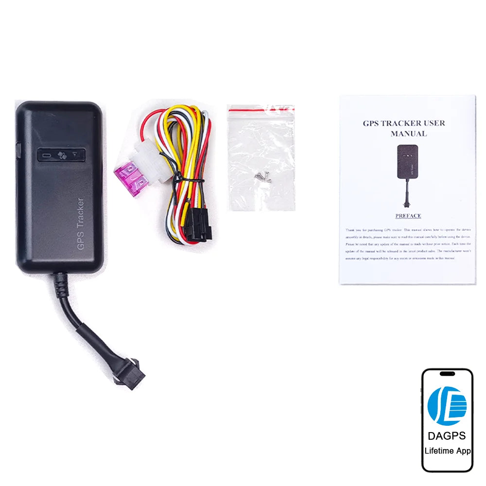 DAGPS Tracker for Vehicle TK110/GT02D 4pin Motocycle Car GPS Tracker Oil-Cut Stop Engine ACC Alarm with Sleep Save Battery GPRS.