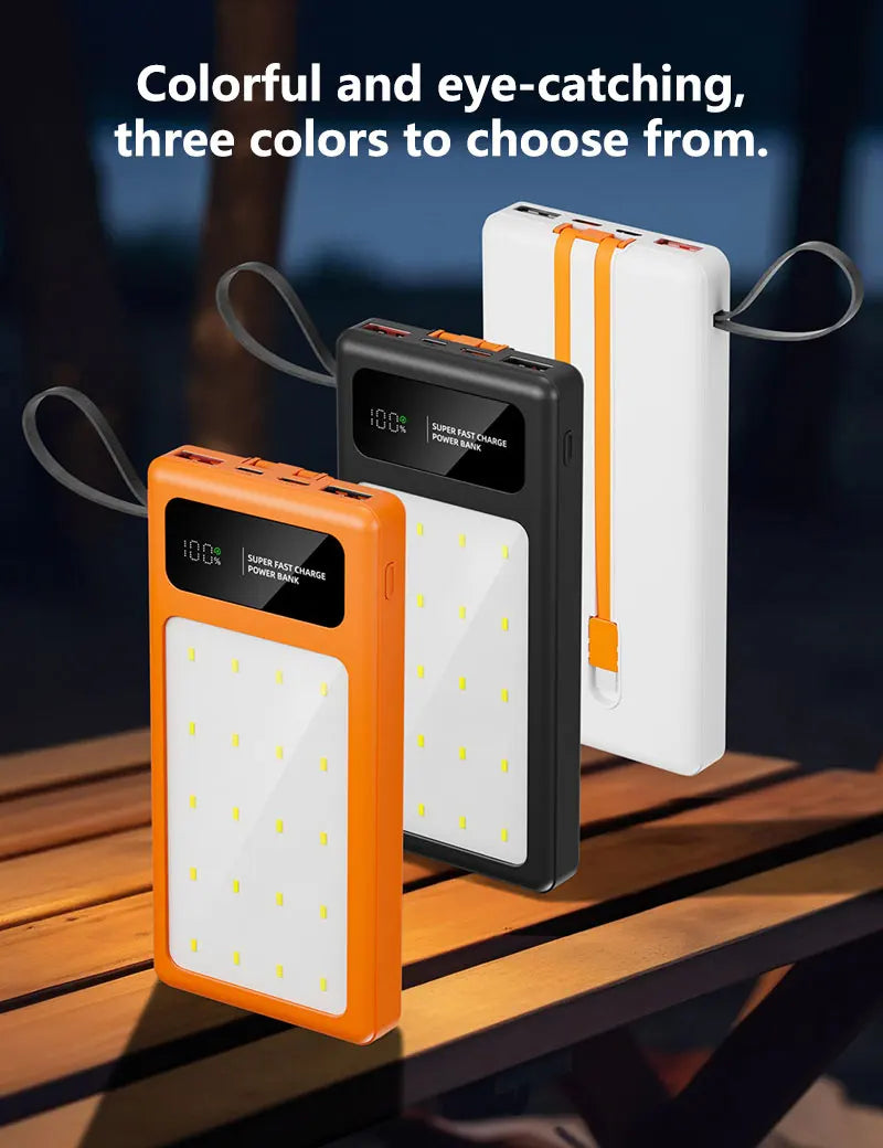 Portable Power Bank 200000mAh with PD Fast Charging & LED Light Tidesmit