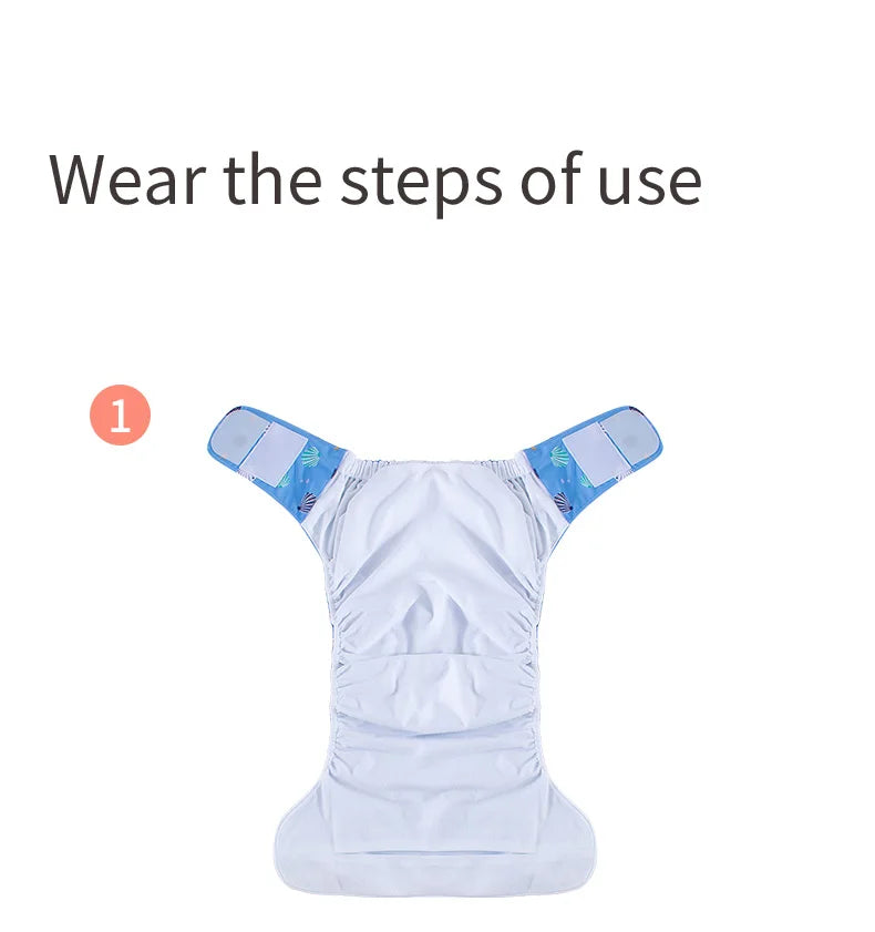 BIAI 2PCS Adult Cloth Diapers Washable Old Man's Diaper Pants Reusable Anti-bed-wetting Device Teenage Nappy Trousers