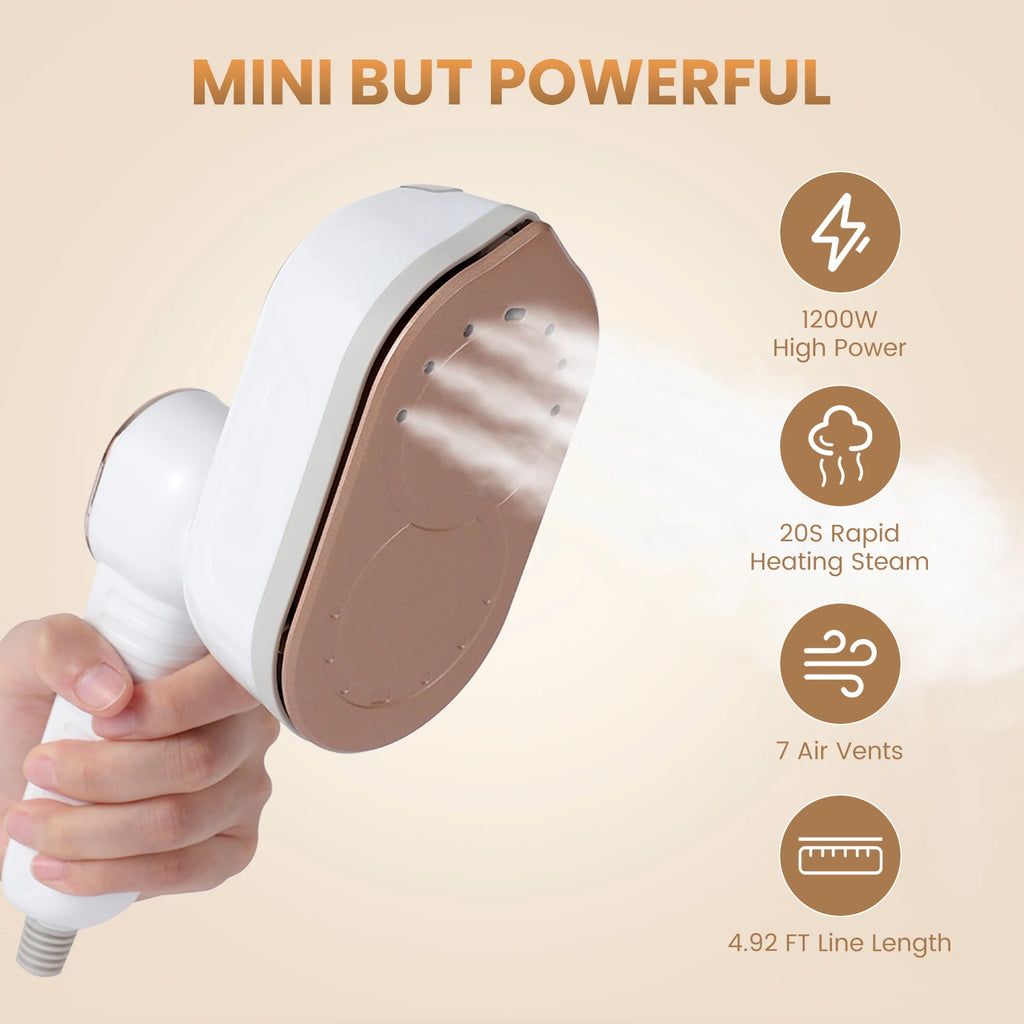 Tidesmit foldable handheld clothes steamer with 3 temperature settings for fast wrinkle removal at home or travel
