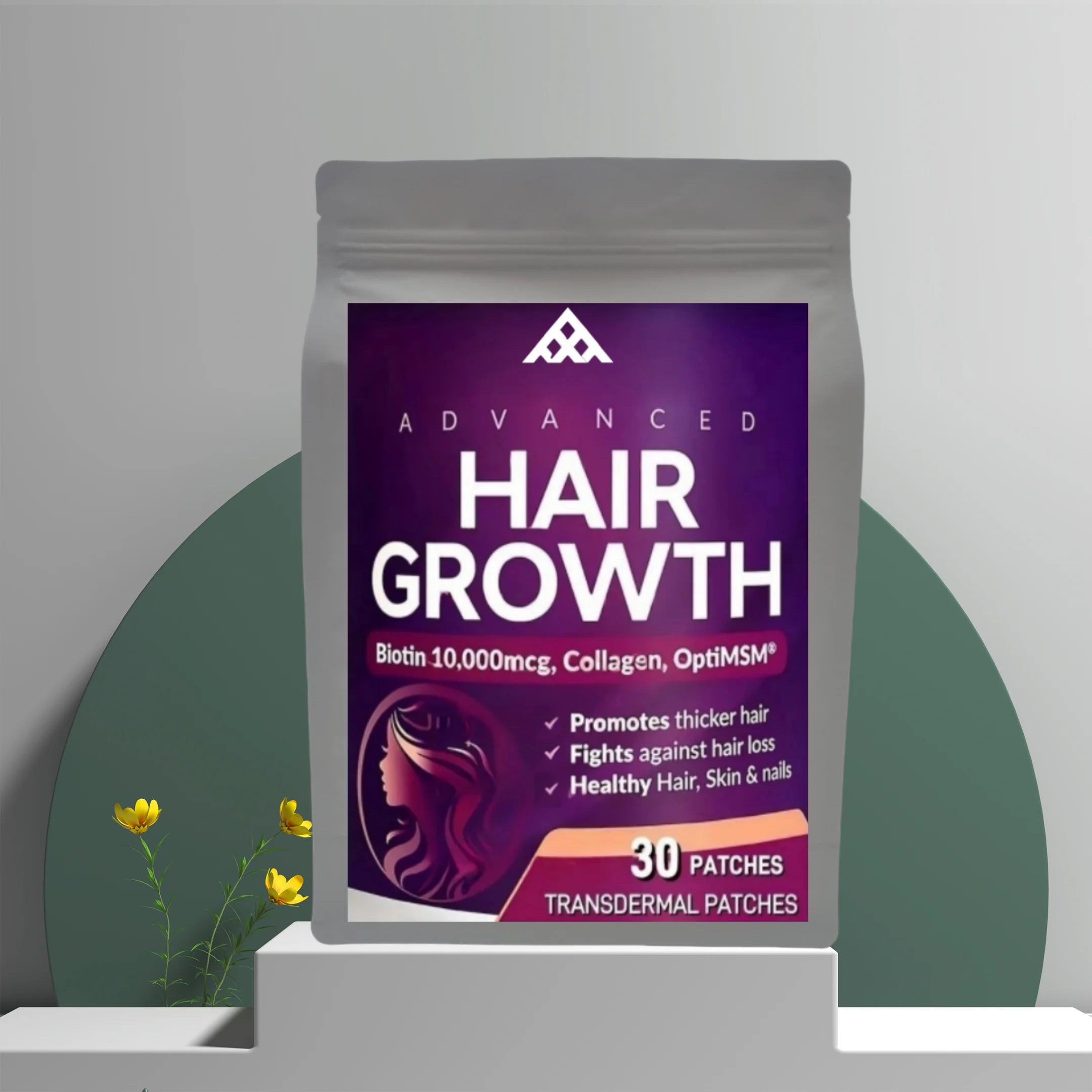 30 Patches Hair Growth Vitamins Transdermal Patches For Women Stronger & Healthier Hair, Skin And Nails