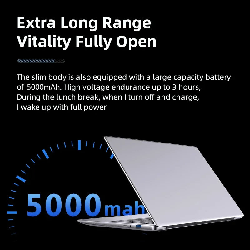 Portable Laptop Computer Windows 11 Intel i7-9850H Intel A3950 Notebook PC Gamer 12GB RAM 512GB 1TB SSD Office Study Computer PC