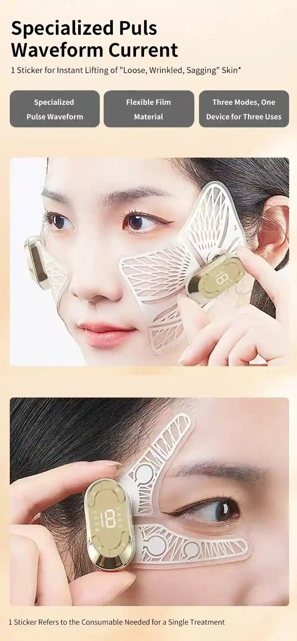 Microcurrent Eye Massager for Fatigue and Dark Circles - Rechargeable Eye Massage Instrument Tidesmit