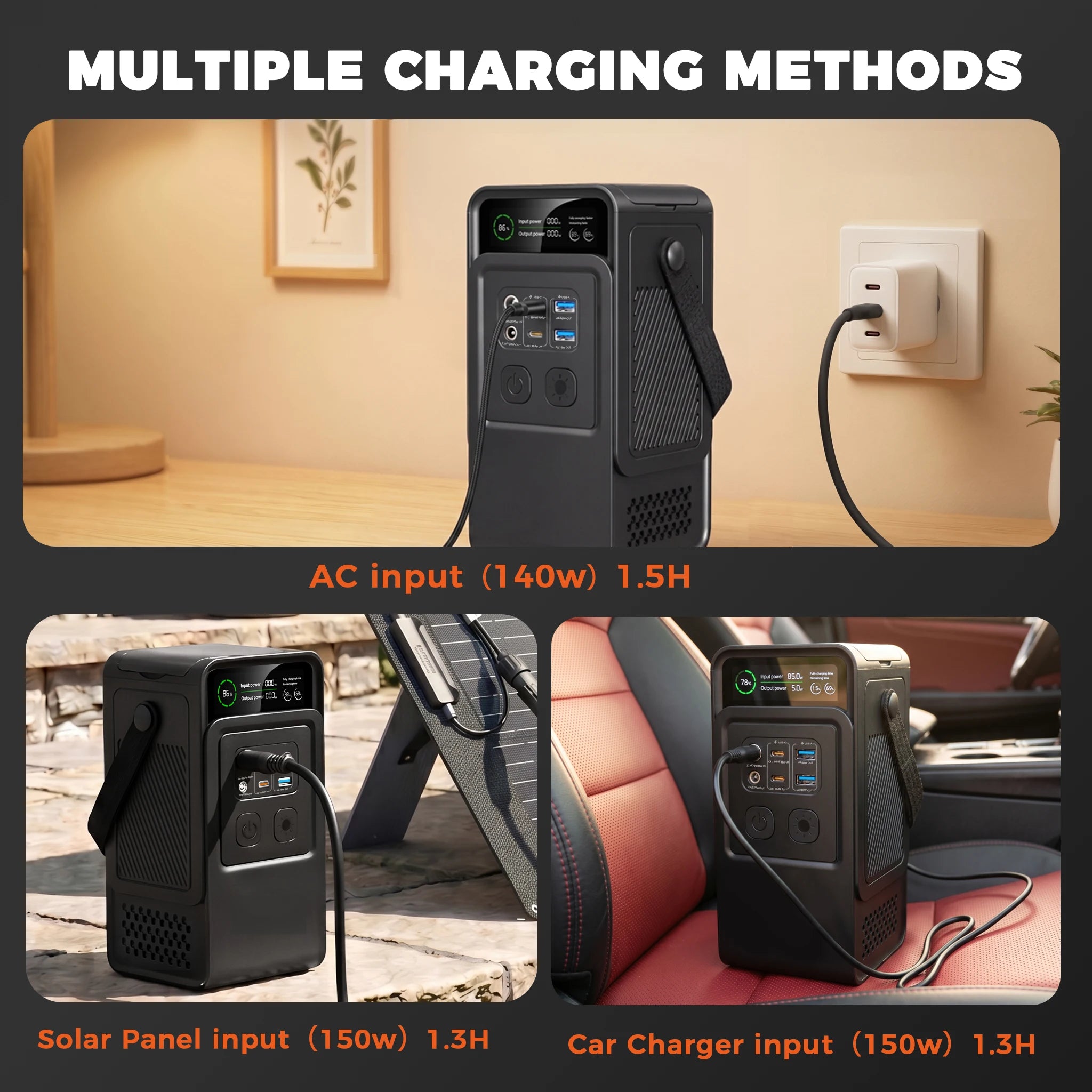 CTOLITY AP200 200W 192Wh Power Station Energy Storage Power Supply 60000mAh Portable Mobile Power Station Solar Generator Lifepo4 Battery