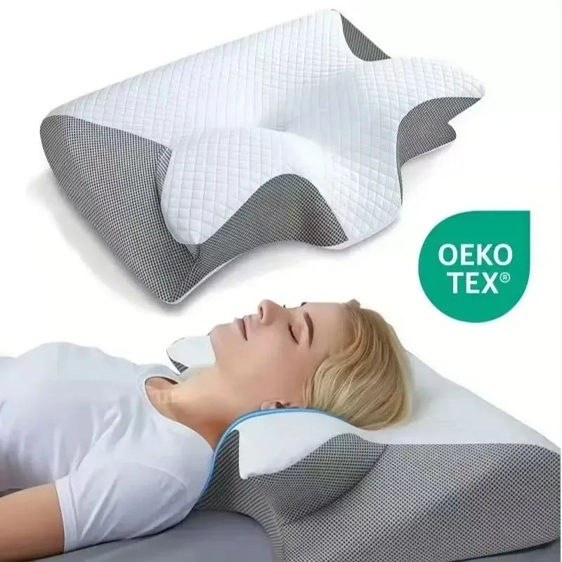 Butterfly Memory Foam Neck Pillow for Cervical Pain Relief - Tidesmit Relaxation Treatment Tidesmit