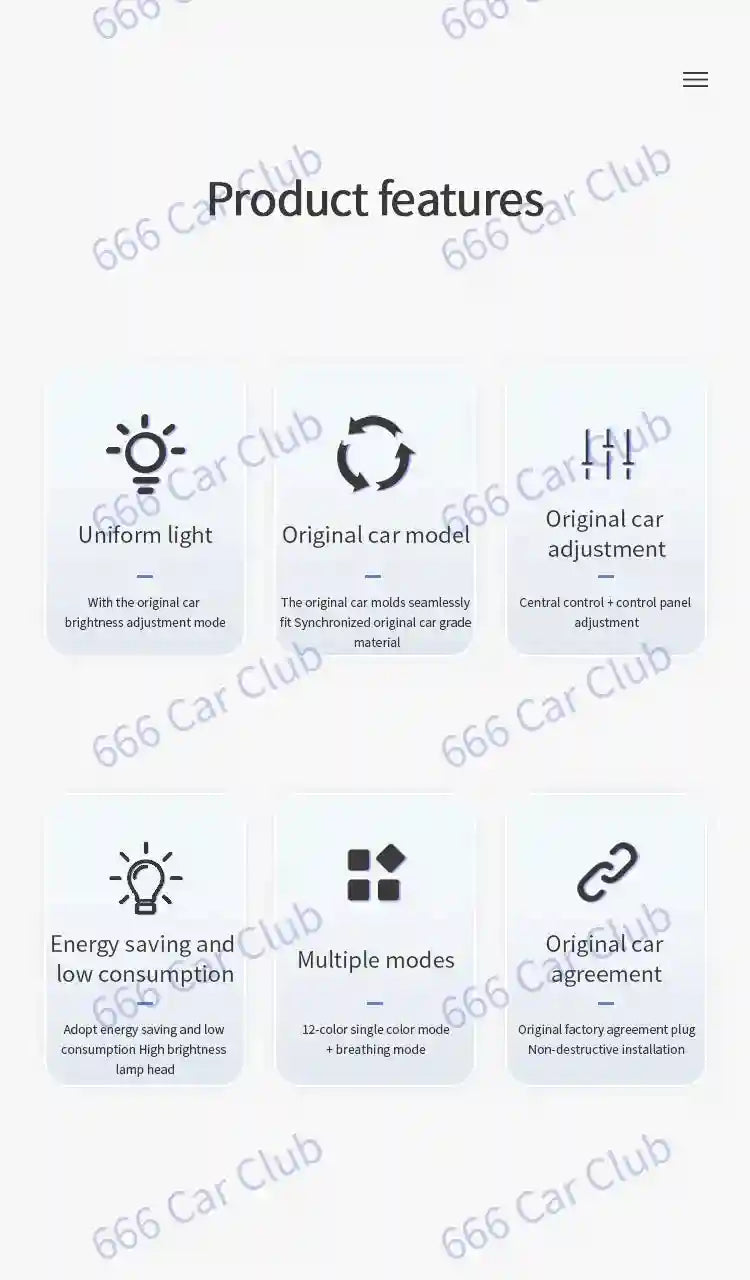 Mercedes-Benz Ambient LED Turbine Vents, 12-Color Interior Lighting Kit Tidesmit