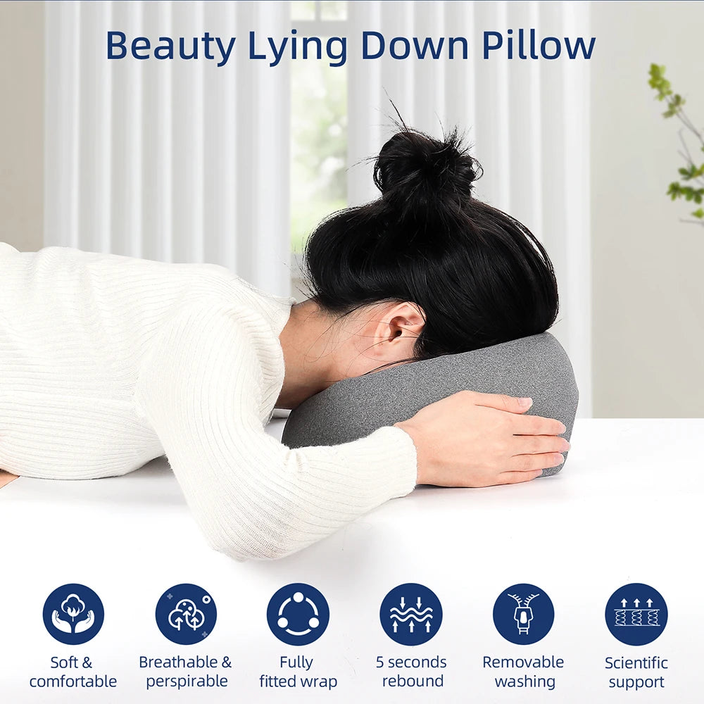 Face Down Pillow for Sleeping: Ergonomic Memory Foam Wellness Support Relaxation Treatment Tidesmit
