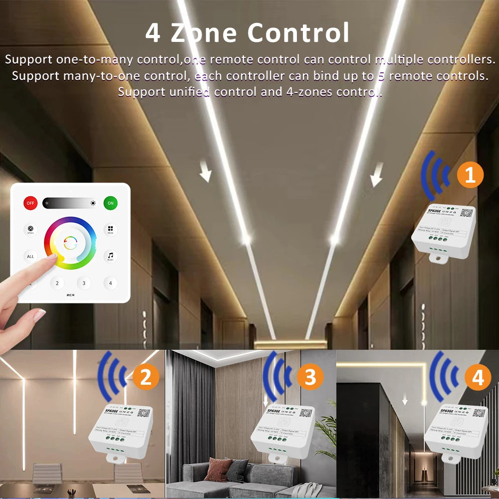 24V Running Water Flowing LED Strip Light 5M 10M 15M 20M Chasing Flexible WS2811 Tape Lamp Bluetooth APP 2.4G RF Remote Control