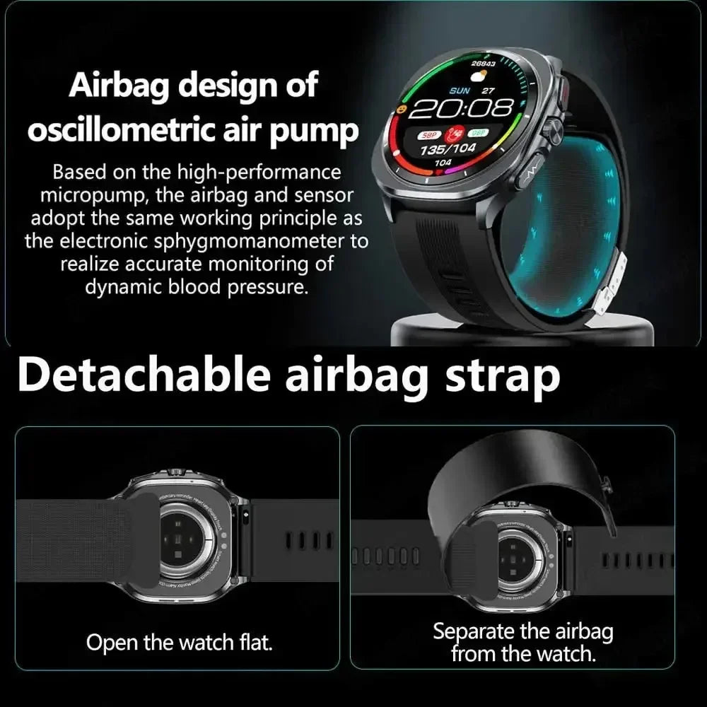 for Samsung Air Pump Airbag Smart Watch Men, Micro Physical Examination Accurate Measure Blood Pressure Sport SmartWatch 2025New